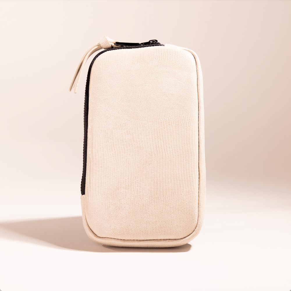 Beige Smooth Leather Pouch