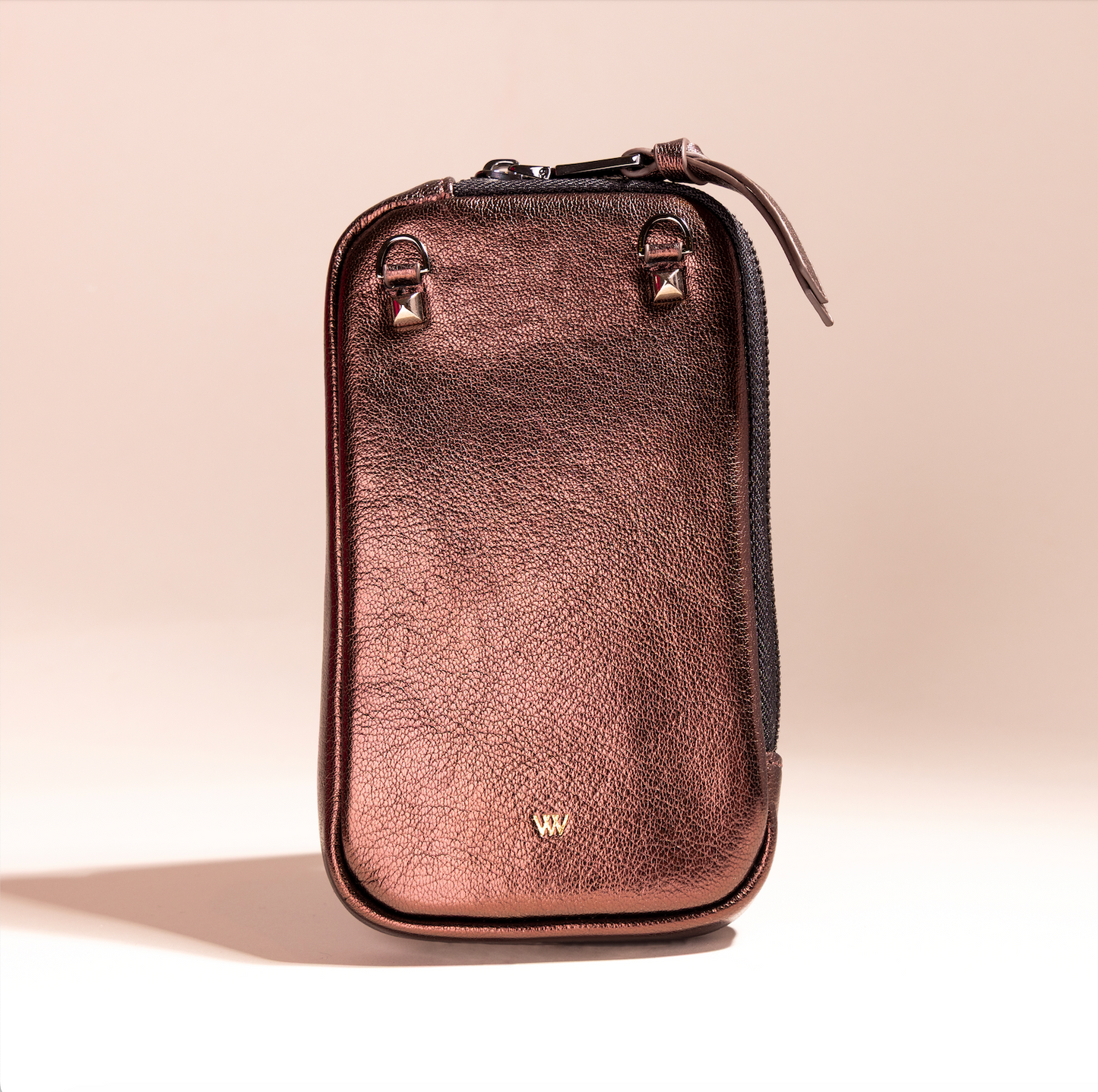 Brown Shinny Leather Pouch