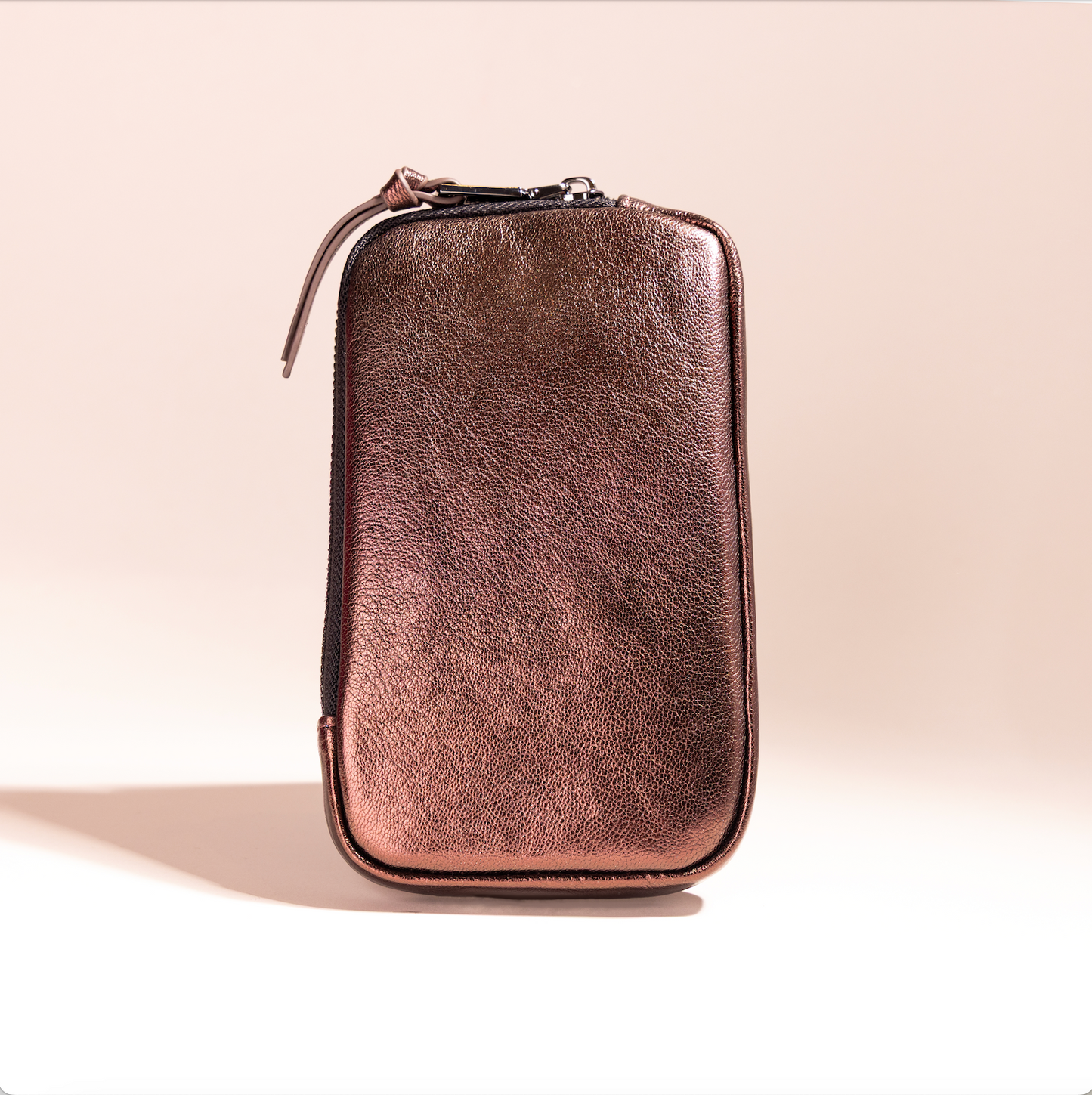 Brown Shinny Leather Pouch