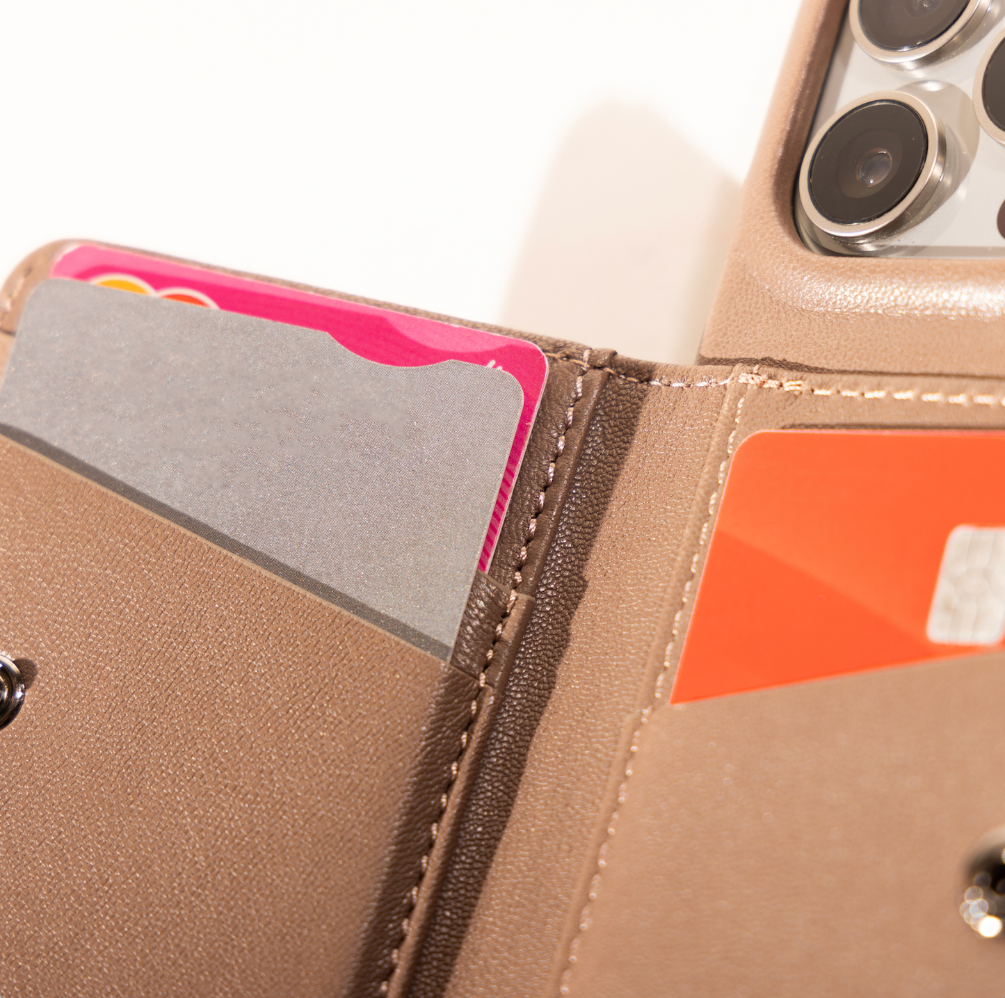 Open Wallet Taupe No Strap Case